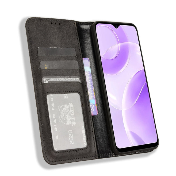 For Ulefone Note 15 Magnetic Buckle Retro Texture Leather Phone Case(Black)