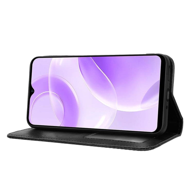 For Ulefone Note 15 Magnetic Buckle Retro Texture Leather Phone Case(Black)