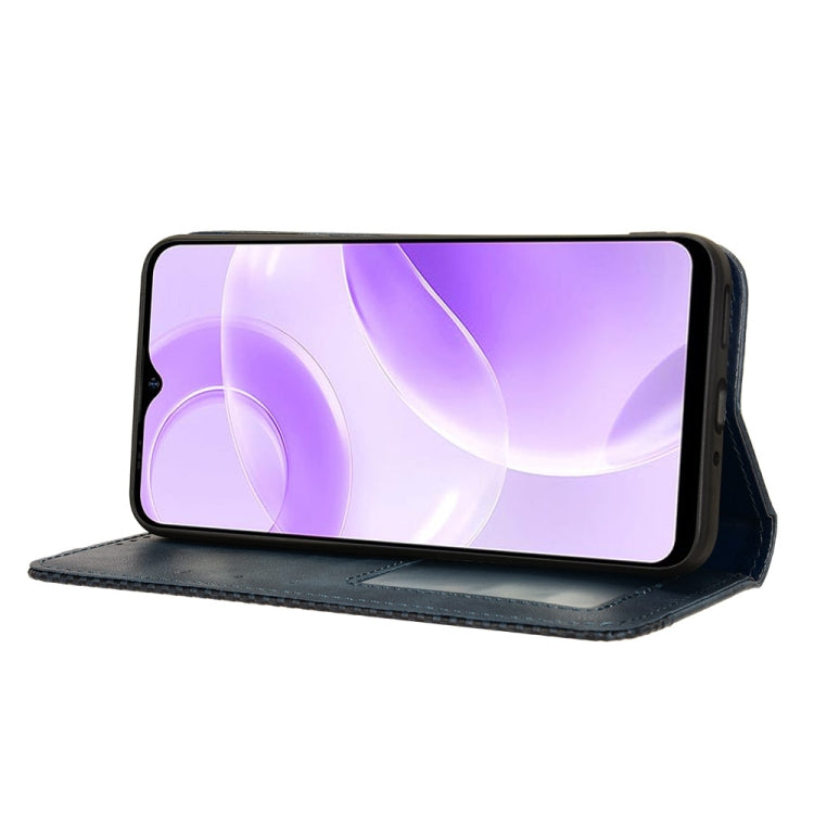 For Ulefone Note 15 Magnetic Buckle Retro Texture Leather Phone Case(Blue)