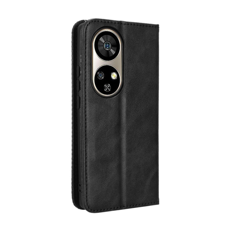For Ulefone Note 17 Pro Magnetic Buckle Retro Texture Leather Phone Case(Black)