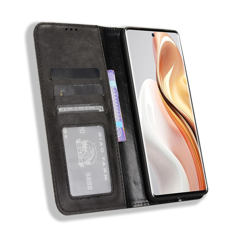 For Ulefone Note 17 Pro Magnetic Buckle Retro Texture Leather Phone Case(Black)