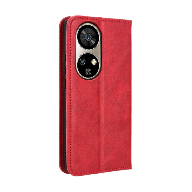 For Ulefone Note 17 Pro Magnetic Buckle Retro Texture Leather Phone Case(Red)
