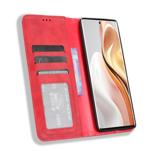 For Ulefone Note 17 Pro Magnetic Buckle Retro Texture Leather Phone Case(Red)