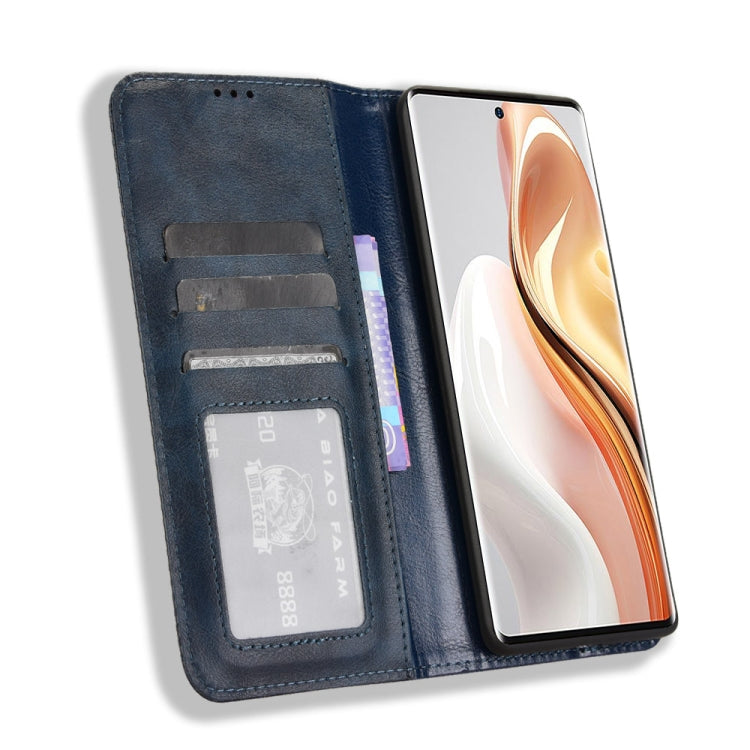 For Ulefone Note 17 Pro Magnetic Buckle Retro Texture Leather Phone Case(Blue)