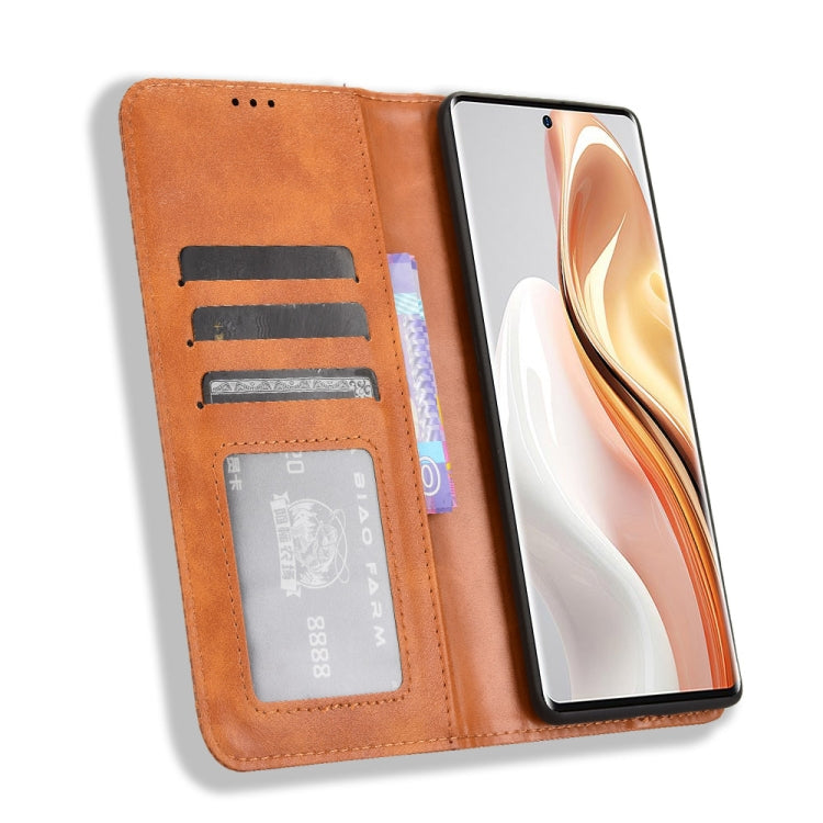 For Ulefone Note 17 Pro Magnetic Buckle Retro Texture Leather Phone Case(Brown)