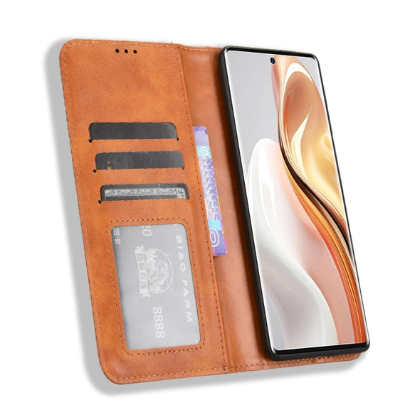 For Ulefone Note 17 Pro Magnetic Buckle Retro Texture Leather Phone Case(Brown)