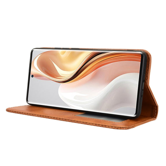 For Ulefone Note 17 Pro Magnetic Buckle Retro Texture Leather Phone Case(Brown)