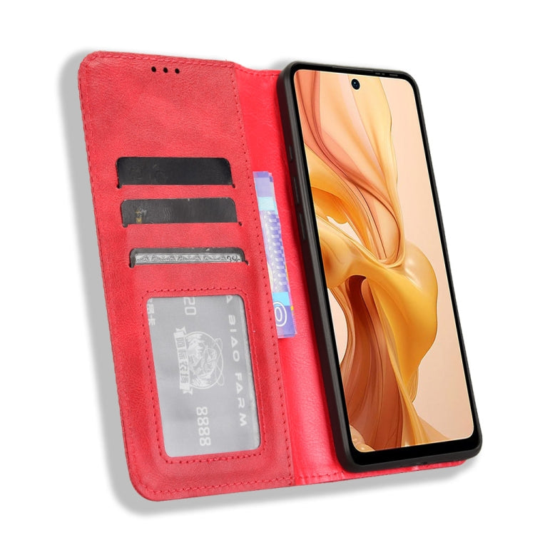 For Ulefone Note 18 Ultra Magnetic Buckle Retro Texture Leather Phone Case(Red)