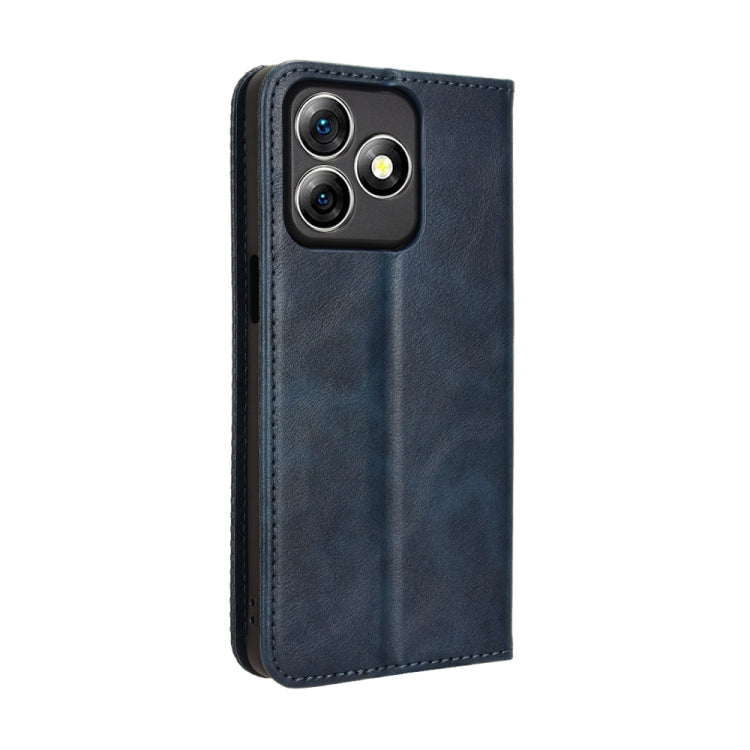 For Ulefone Note 18 Ultra Magnetic Buckle Retro Texture Leather Phone Case(Blue)