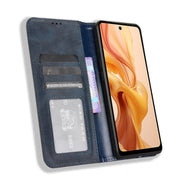 For Ulefone Note 18 Ultra Magnetic Buckle Retro Texture Leather Phone Case(Blue)