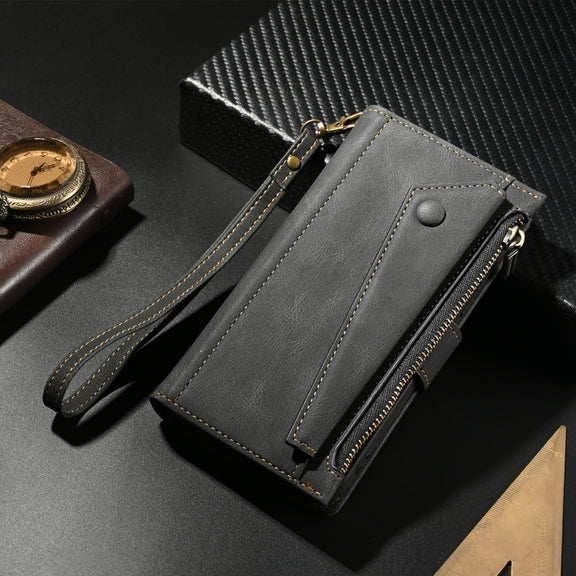 For iPhone 16 Pro Max ESEBLE Retro Frosted RFID Flip Leather Phone Case(Black)