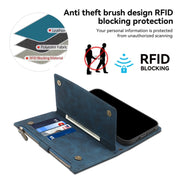 For iPhone 16 Pro ESEBLE Retro Frosted RFID Flip Leather Phone Case(Dark Green)