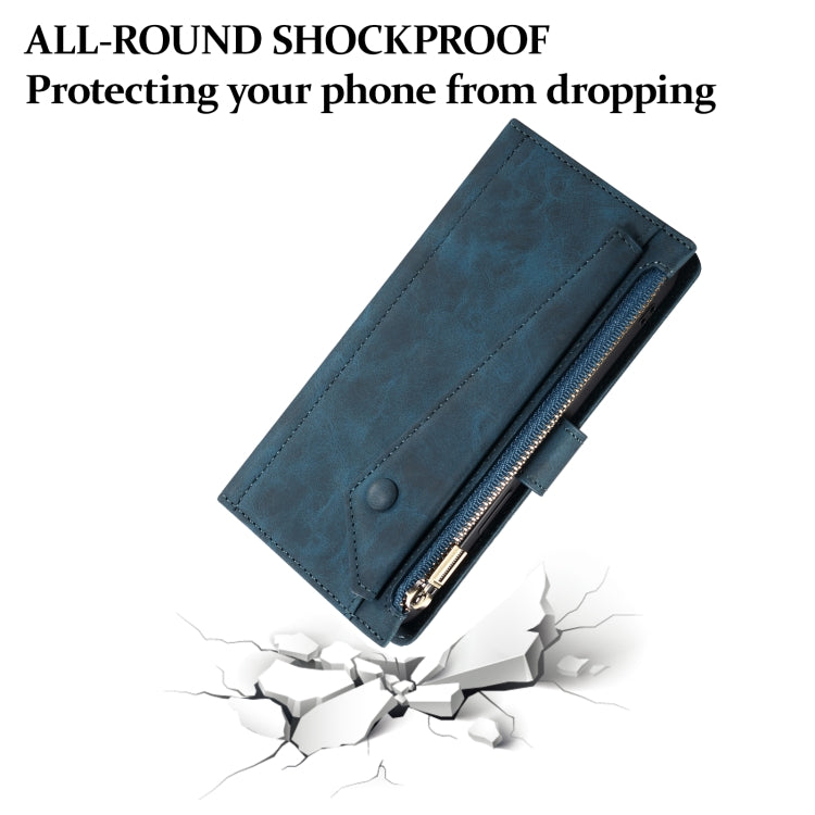 For iPhone 16 Pro ESEBLE Retro Frosted RFID Flip Leather Phone Case(Dark Green)