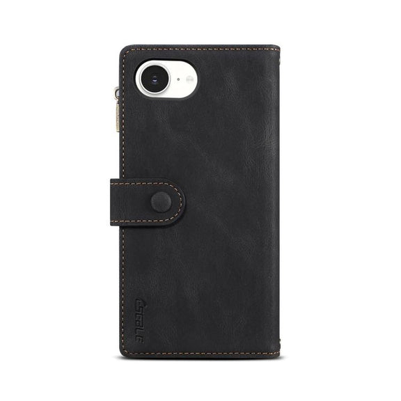 For iPhone 16e ESEBLE Retro Frosted RFID Flip Leather Phone Case(Black)