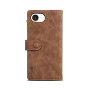 For iPhone 16e ESEBLE Retro Frosted RFID Flip Leather Phone Case(Brown)