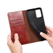 For iPhone 16e Oil Wax Crazy Horse Texture Leather Phone Case(Brown)