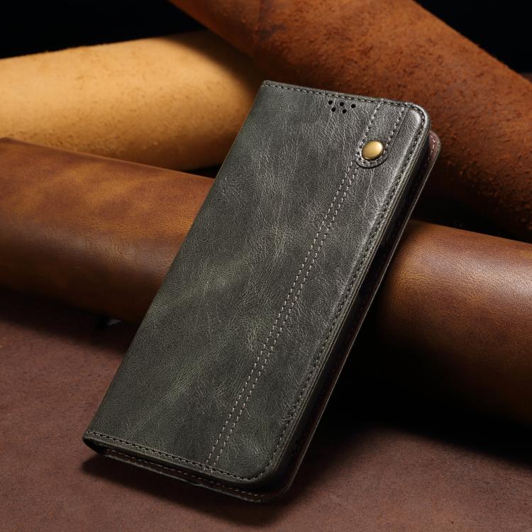 For iPhone 16e Oil Wax Crazy Horse Texture Leather Phone Case(Green)