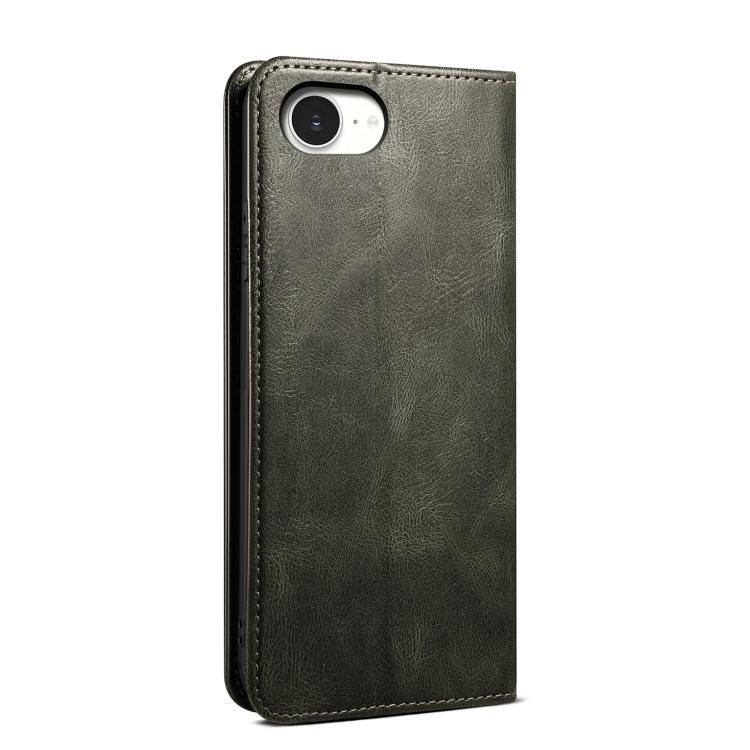 For iPhone 16e Oil Wax Crazy Horse Texture Leather Phone Case(Green)