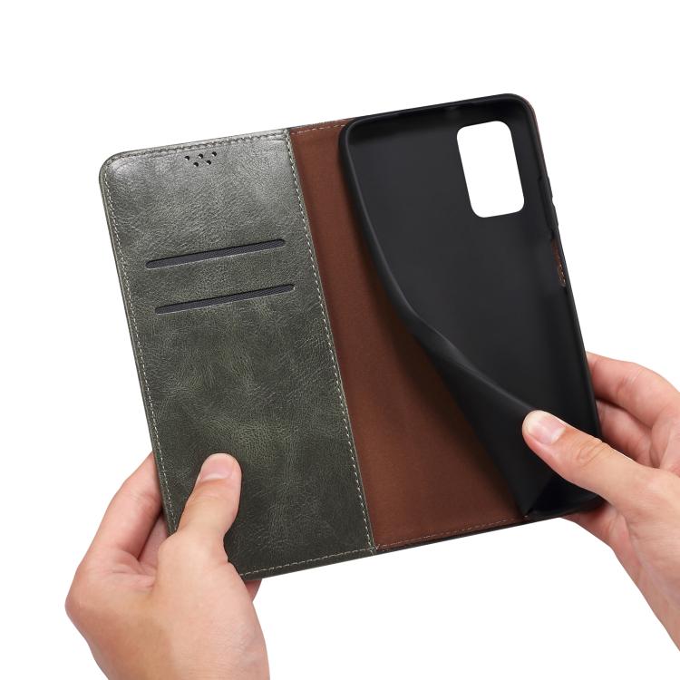 For iPhone 16e Oil Wax Crazy Horse Texture Leather Phone Case(Green)