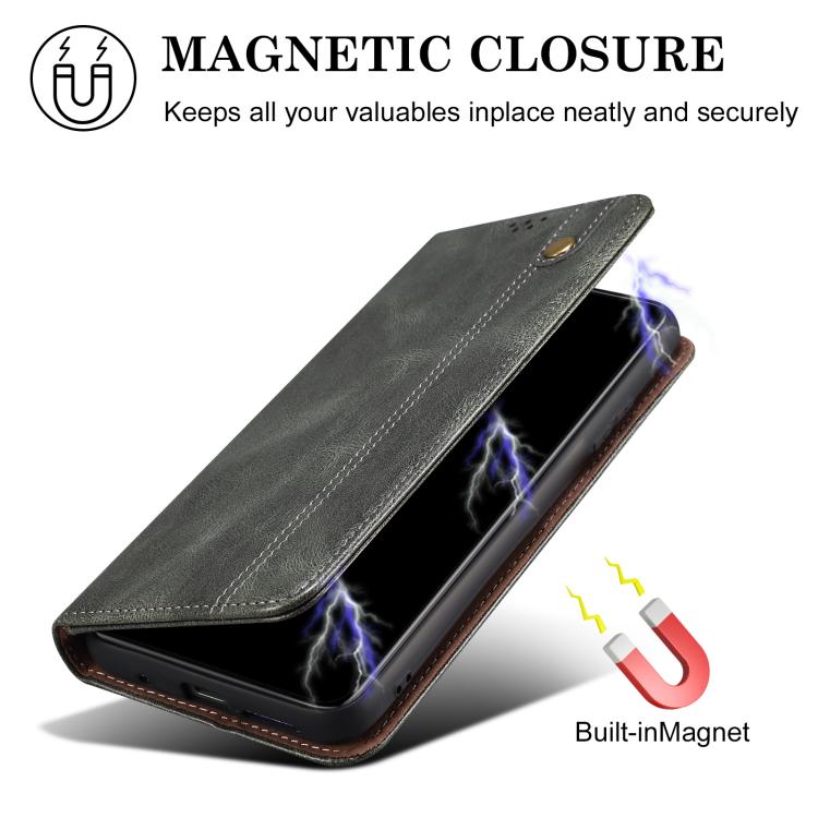 For iPhone 16e Oil Wax Crazy Horse Texture Leather Phone Case(Green)