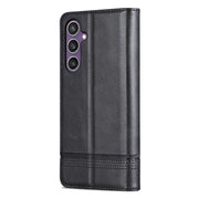 For Samsung Galaxy S24 5G AZNS Magnetic Calf Texture Flip Leather Phone Case(Black)