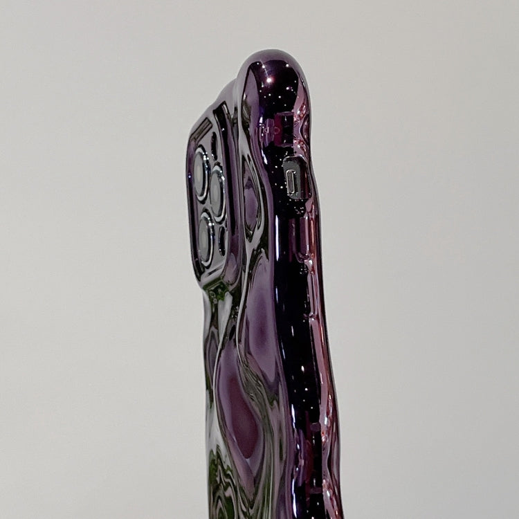 For iPhone 15 Pro Wave Bubbles TPU Phone Case(Painted Purple)