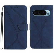 For Google Pixel 9 Stitching Embossed Leather Phone Case(Blue)