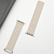 For Apple Watch Series 4 40mm Reverse Buckle Magnetic Silicone Watch Band(Silver Buckle Starlight)