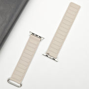 For Apple Watch Series 4 44mm Reverse Buckle Magnetic Silicone Watch Band(Silver Buckle Starlight)