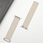 For Apple Watch Series 10 42mm Reverse Buckle Magnetic Silicone Watch Band(Silver Buckle Starlight)