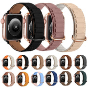For Apple Watch Series 2 38mm Reverse Buckle Magnetic Silicone Watch Band(Silver Buckle Starlight)