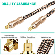 15m EMK OD6.0mm Gold-plated TV Digital Audio Optical Fiber Connecting Cable