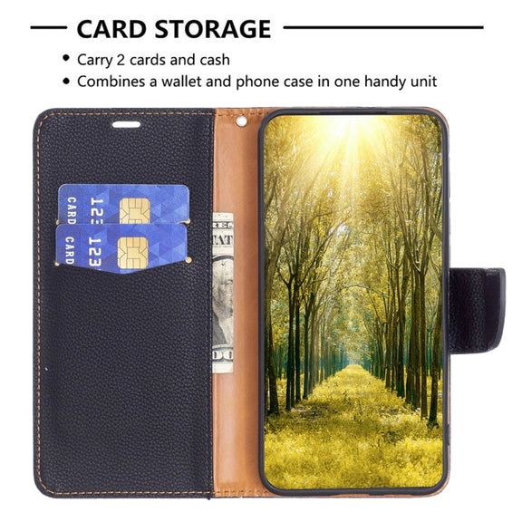 For Samsung Galaxy S24 Ultra 5G Litchi Texture Pure Color Flip Leather Phone Case(Black)