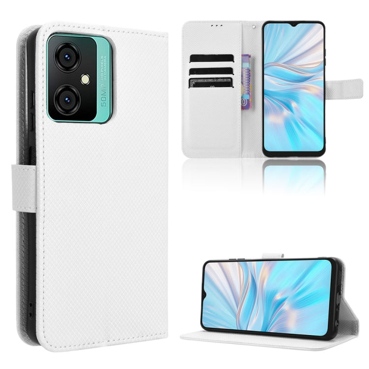 For Blackview Oscal C70 Diamond Texture Leather Phone Case(White)