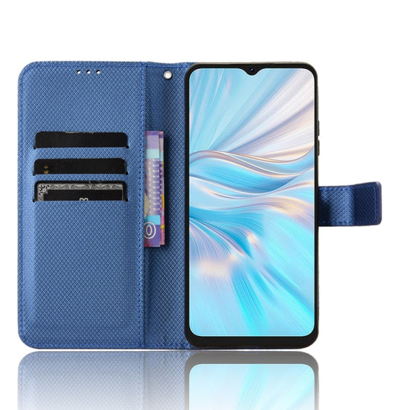 For Blackview Oscal C70 Diamond Texture Leather Phone Case(Blue)
