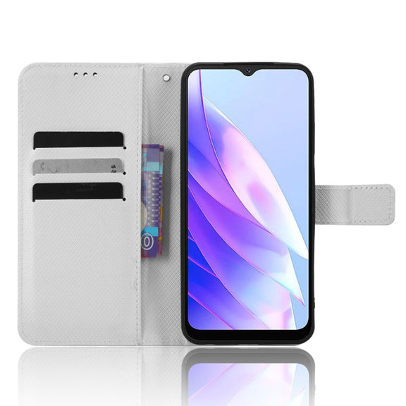 For Blackview A52 / A52 Pro Diamond Texture Leather Phone Case(White)