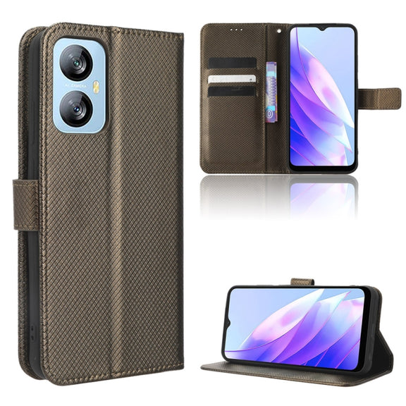 For Blackview A52 / A52 Pro Diamond Texture Leather Phone Case(Brown)