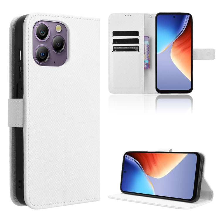 For Blackview A96 Diamond Texture Leather Phone Case(White)