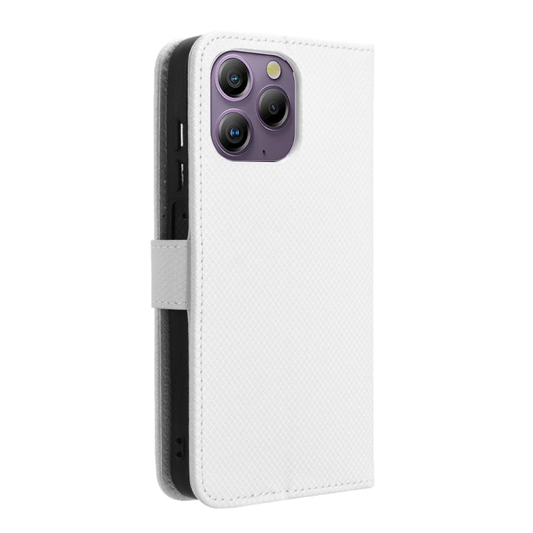 For Blackview A96 Diamond Texture Leather Phone Case(White)