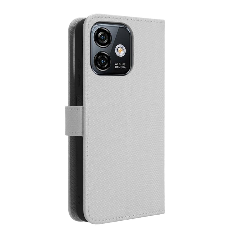 For Ulefone Note 16 Pro Diamond Texture Leather Phone Case(White)