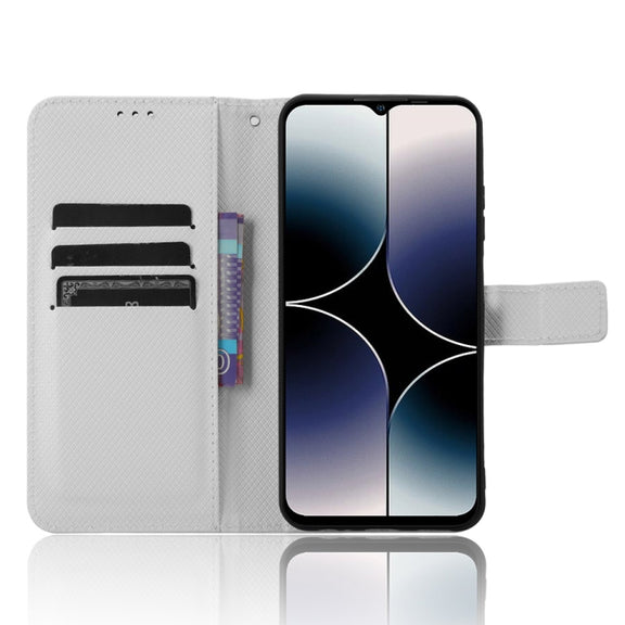 For Ulefone Note 16 Pro Diamond Texture Leather Phone Case(White)