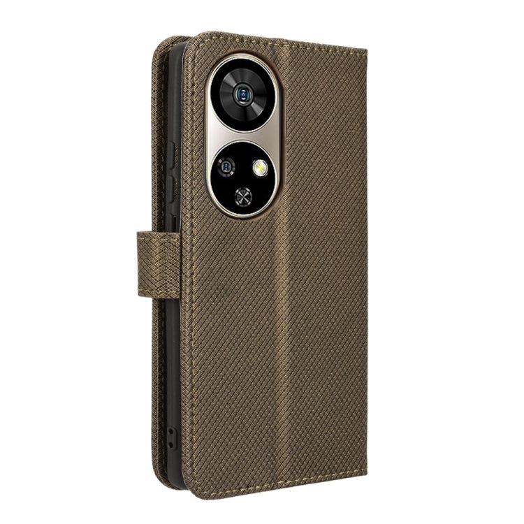 For Ulefone Note 17 Pro Diamond Texture Leather Phone Case(Brown)