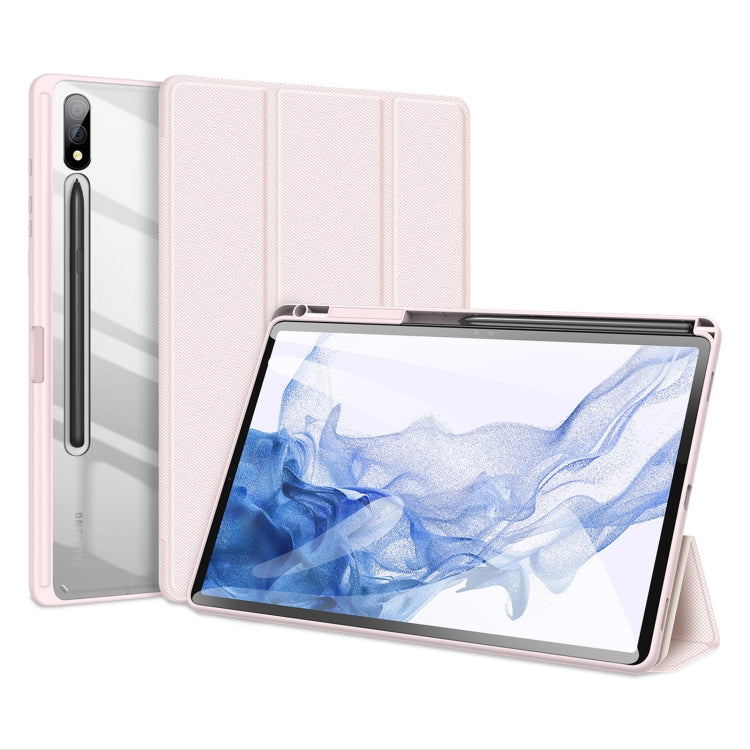 For Samsung Galaxy Tab S9+ DUX DUCIS TOBY Series Antiskid Leather Tablet Case with Sleep / Wake-up Function(Pink)
