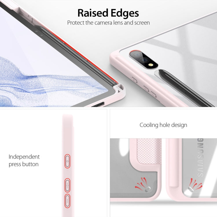 For Samsung Galaxy Tab S9+ DUX DUCIS TOBY Series Antiskid Leather Tablet Case with Sleep / Wake-up Function(Pink)