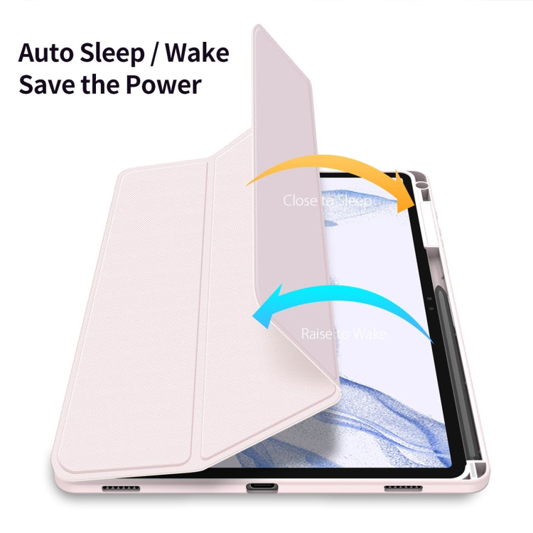 For Samsung Galaxy Tab S9+ DUX DUCIS TOBY Series Antiskid Leather Tablet Case with Sleep / Wake-up Function(Pink)