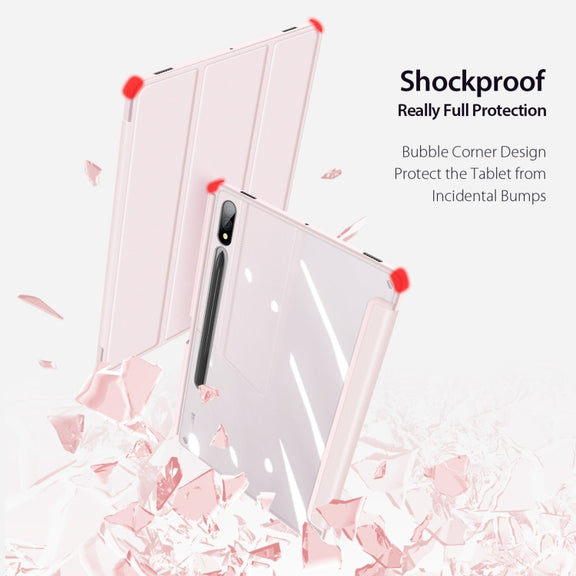 For Samsung Galaxy Tab S9+ DUX DUCIS TOBY Series Antiskid Leather Tablet Case with Sleep / Wake-up Function(Pink)