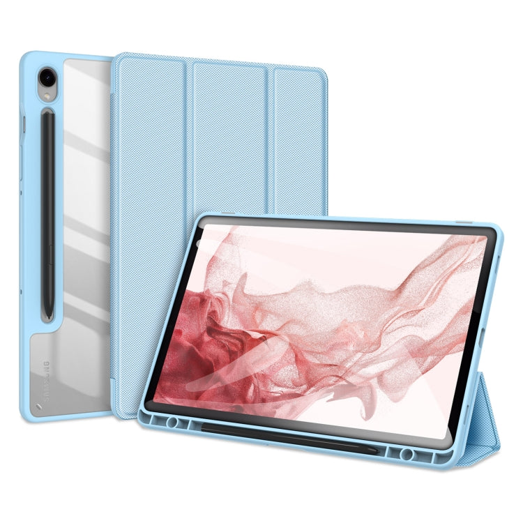 For Samsung Galaxy Tab S9 DUX DUCIS TOBY Series Antiskid Leather Tablet Case with Sleep / Wake-up Function(Blue)