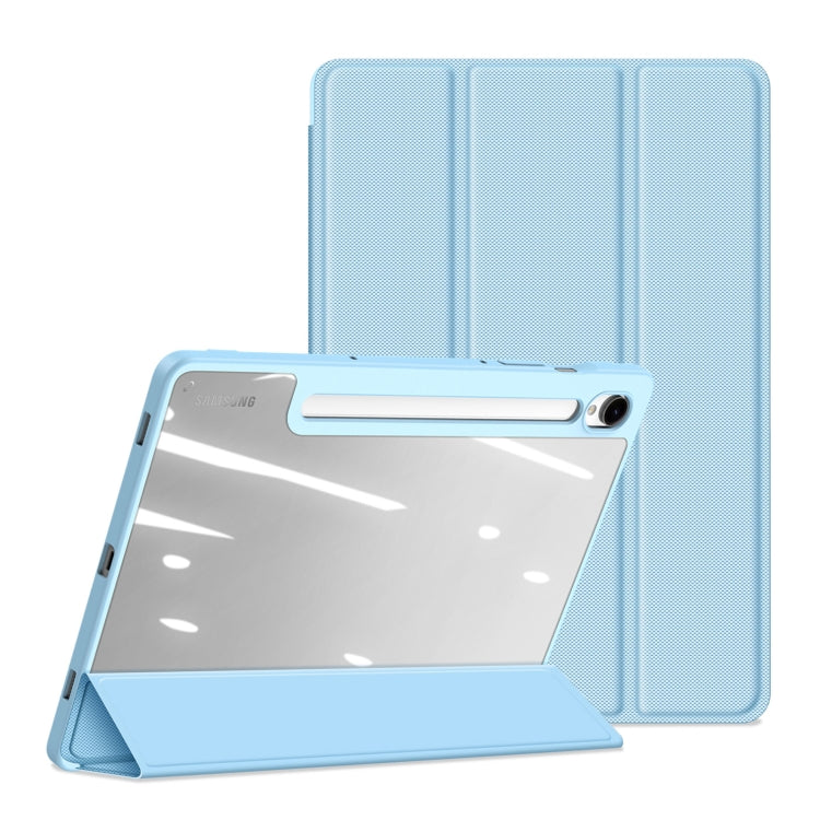For Samsung Galaxy Tab S9 DUX DUCIS TOBY Series Antiskid Leather Tablet Case with Sleep / Wake-up Function(Blue)
