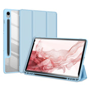 For Samsung Galaxy Tab S9 DUX DUCIS TOBY Series Antiskid Leather Tablet Case with Sleep / Wake-up Function(Blue)