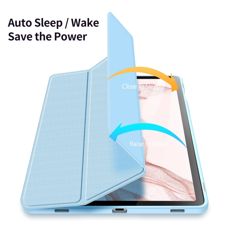 For Samsung Galaxy Tab S9 DUX DUCIS TOBY Series Antiskid Leather Tablet Case with Sleep / Wake-up Function(Blue)